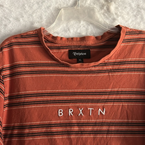 Brixton Rust Striped Tee Size XL - Picture 3 of 8